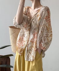 botanical sheer blouse /2color　　IR1672