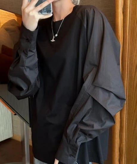 round neck loose shirts /2color　IR1577