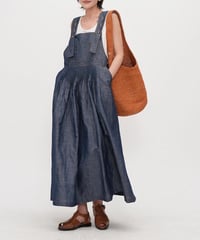 tuck denim jumper skirt　　IR1676