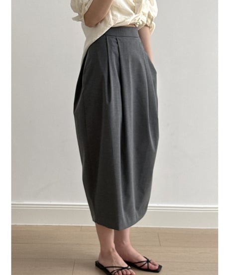 back slit tuck skirt /2color　　IR1630