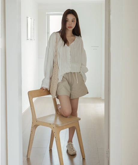 lace flare sleeve blouse　　IR1668