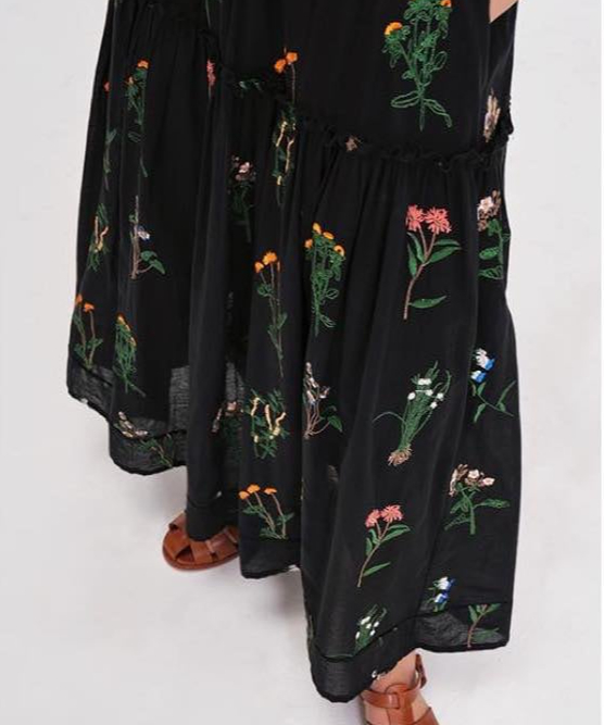 flower embroidery one piece IR1453 | irumoon