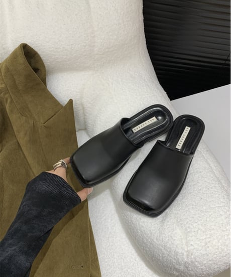 square toe flat sabot sandals　　IR1368