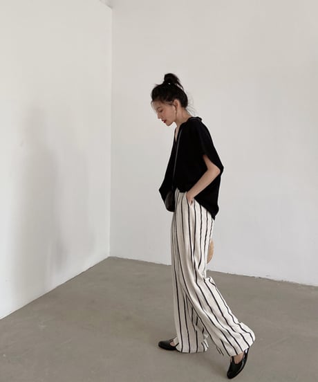 v neck loose shirt　　IR1351