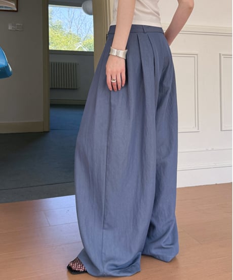 asymmetrical draped wide pants /3color　　IR1636