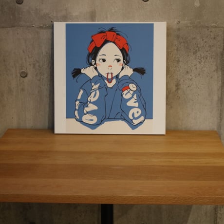 古塔つみ　額装品　with a girl 古塔つみ×over printのシルクスクリーン作品によるアート展示会