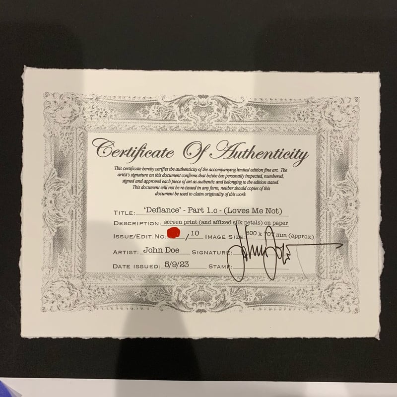 John doe「the white 'Love Me Not'」※額装済 | SPENCER