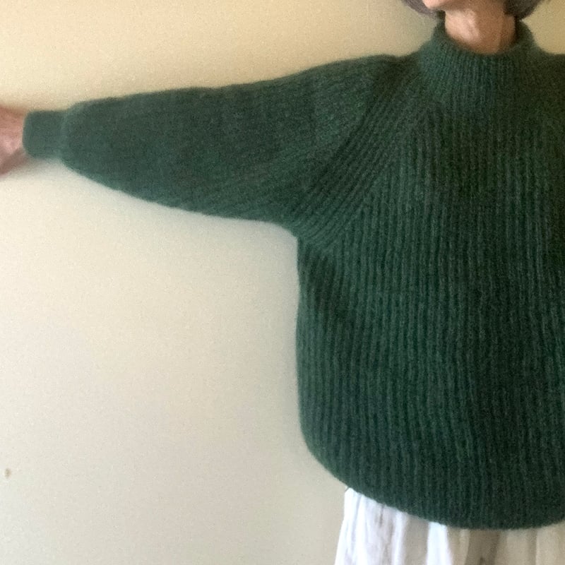 手編み風 コットンニット グリーン 90's L.L.Bean 畦編み コットンニットセーター グリーン 表記(L) USA製