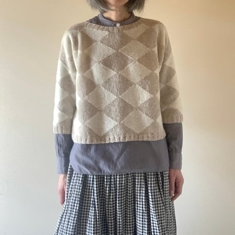 【パターン販売】風工房さんのリバイバルニット Vol.04 ひし形模様のプルオーバー