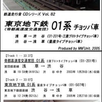 鉄道走行音CD 082　東京地下鉄（営団） 01系チョッパ車