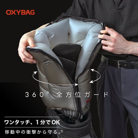 Makuake 成功記念10%セール OXYBAG オキシバッグ ゴルフクラブプロテクター エアクッション 5層構造 280g 軽量 クラブ保護 海外ゴルフ 空港 電動ポンプ付き PGA愛用 韓国製
