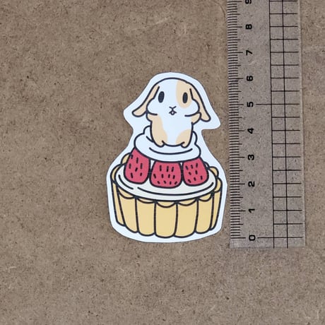 【スイーツシリーズ】うさぎさんステッカー タルト