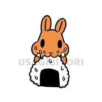【フードシリーズ】うさぎさんステッカー　塩むすび最高