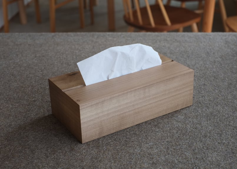 木製ティッシュケース150 for soft pack tissue (村上市山北産ホウノ
