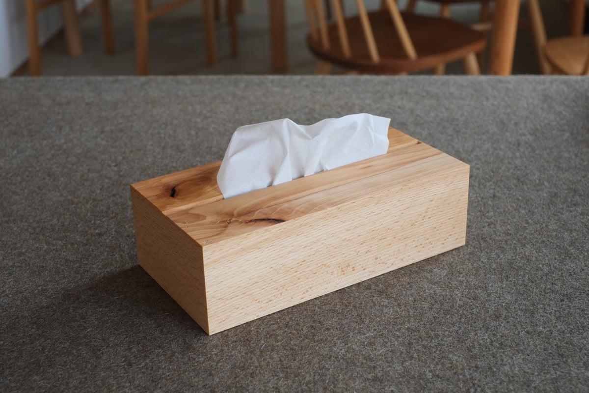木製ティッシュケース150 for soft pack tissue (魚沼市大白川産