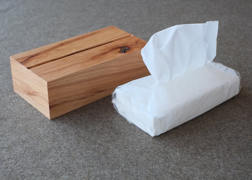 木製ティッシュケース150 for soft pack tissue (村上市山北産ホウノ