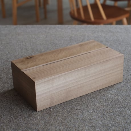 木製ティッシュケース150   for soft pack tissue (村上市山北産ホウノキ材)
