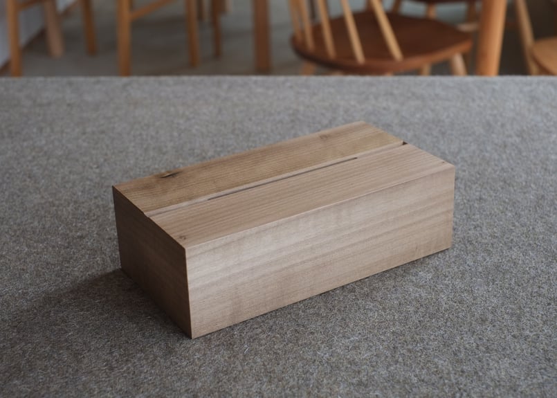 木製ティッシュケース150 for soft pack tissue (村上市山北産ホウノ