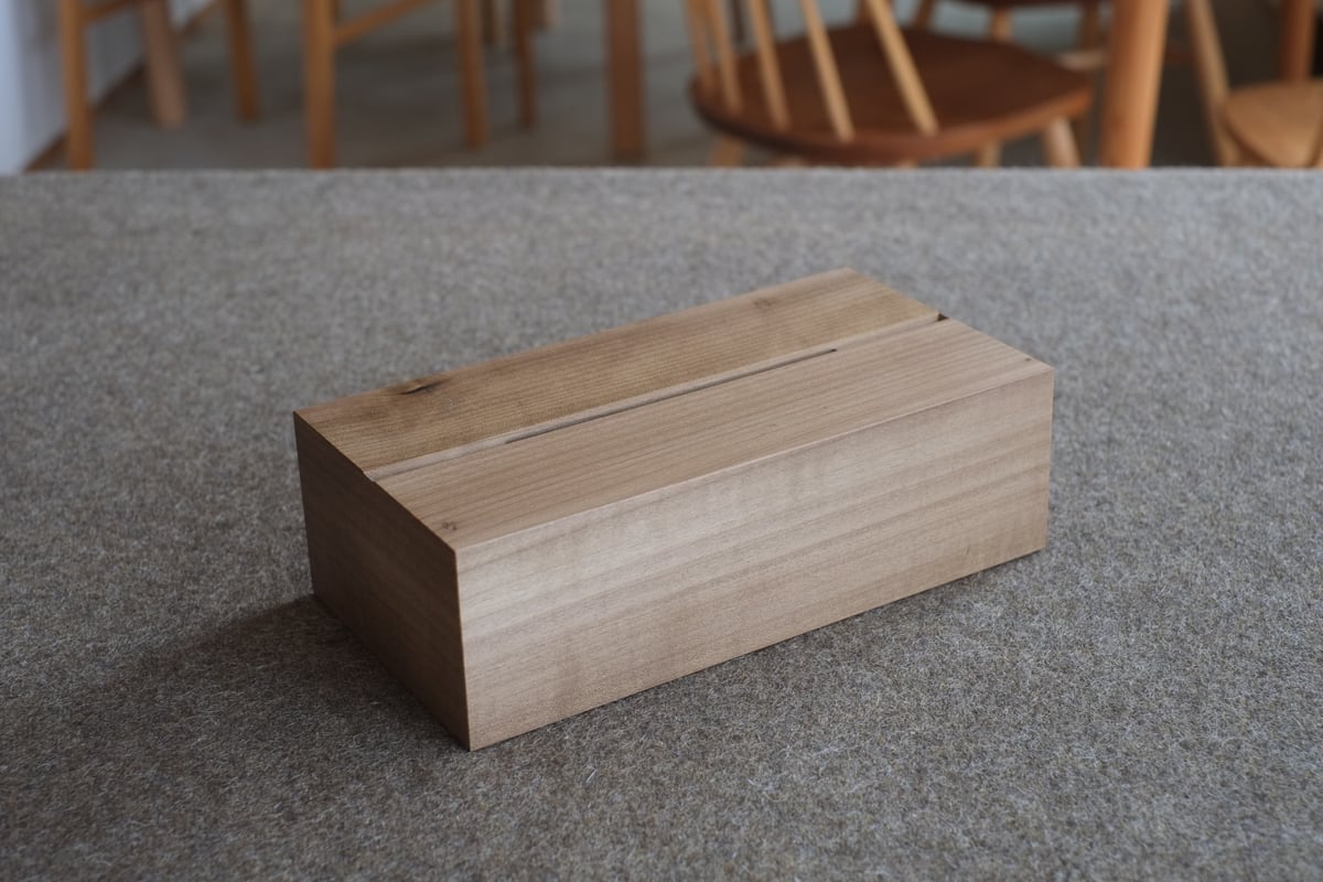 木製ティッシュケース150 for soft pack tissue (村上市山北産ホウノ