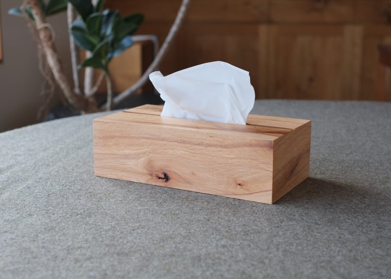 木製ティッシュケース150 for soft pack tissue (魚沼市大白川産ブナ