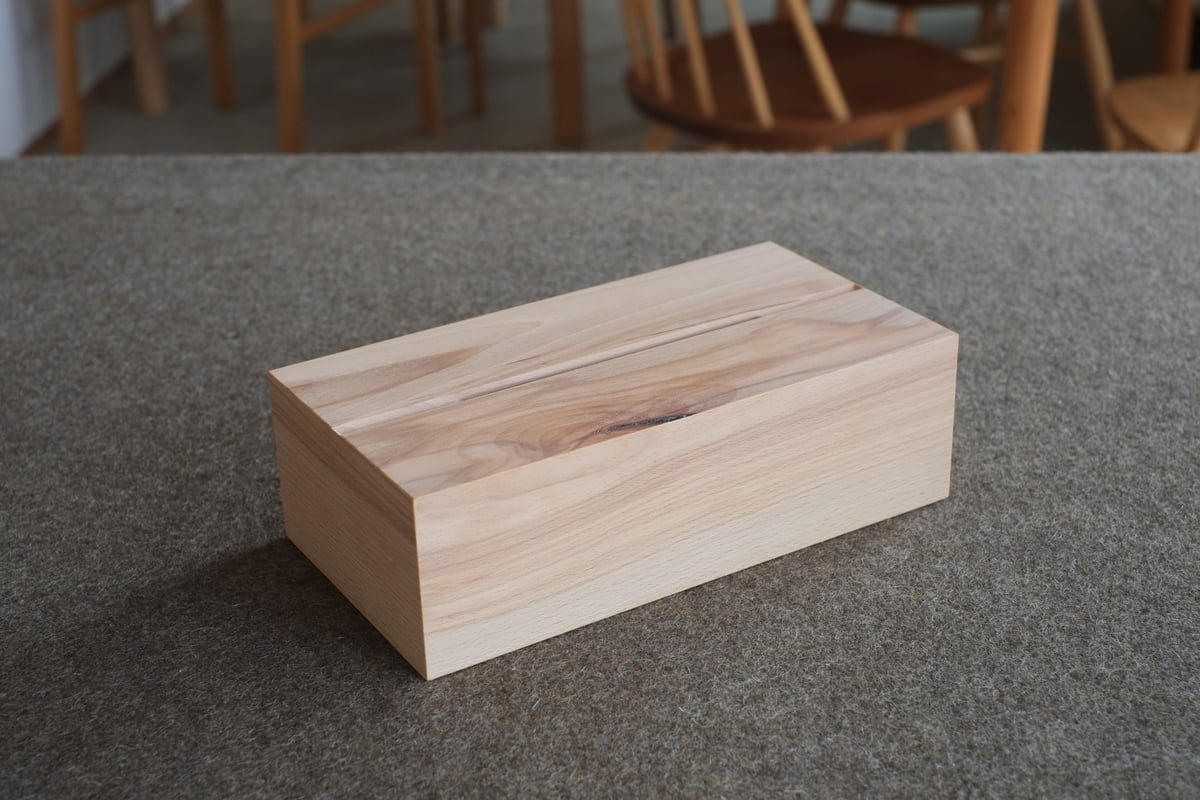 木製ティッシュケース150 for soft pack tissue (魚沼市大白川産ブナ