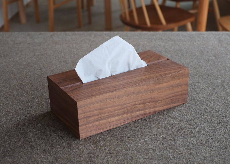 木製ティッシュケース150 for soft pack tissue (ブラックウォールナ