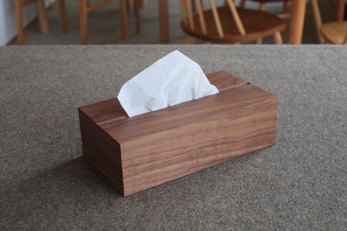 木製ティッシュケース150 for soft pack tissue (ブラックウォールナ