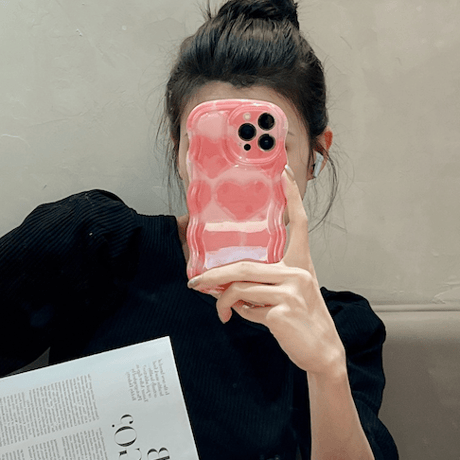 Wave pink heart case
