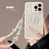 White Ribbon Parts iPhone Strap Case