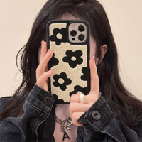 Black flower foam case