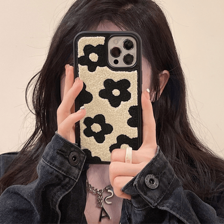 Black flower foam case