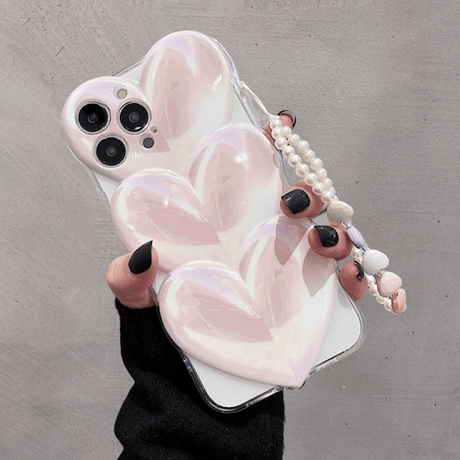 Pink Heart Strap Case