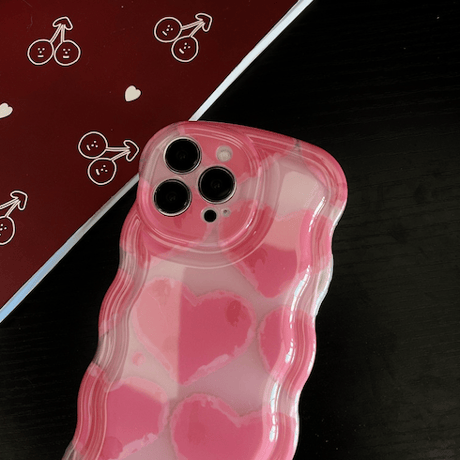 Wave pink heart case