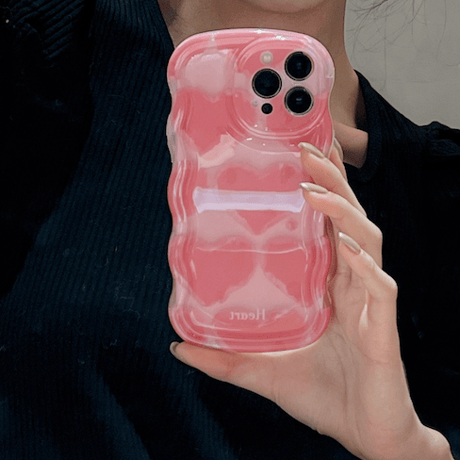 Wave pink heart case