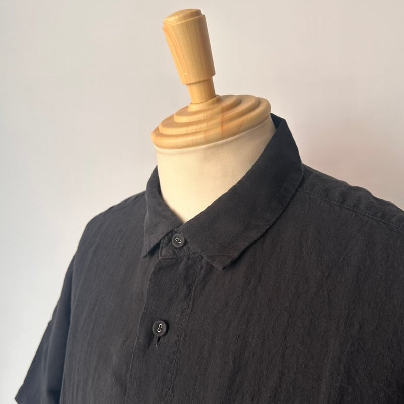 BRU NA BOINNE / グランパリネンシャツ(BLACK) | weaver