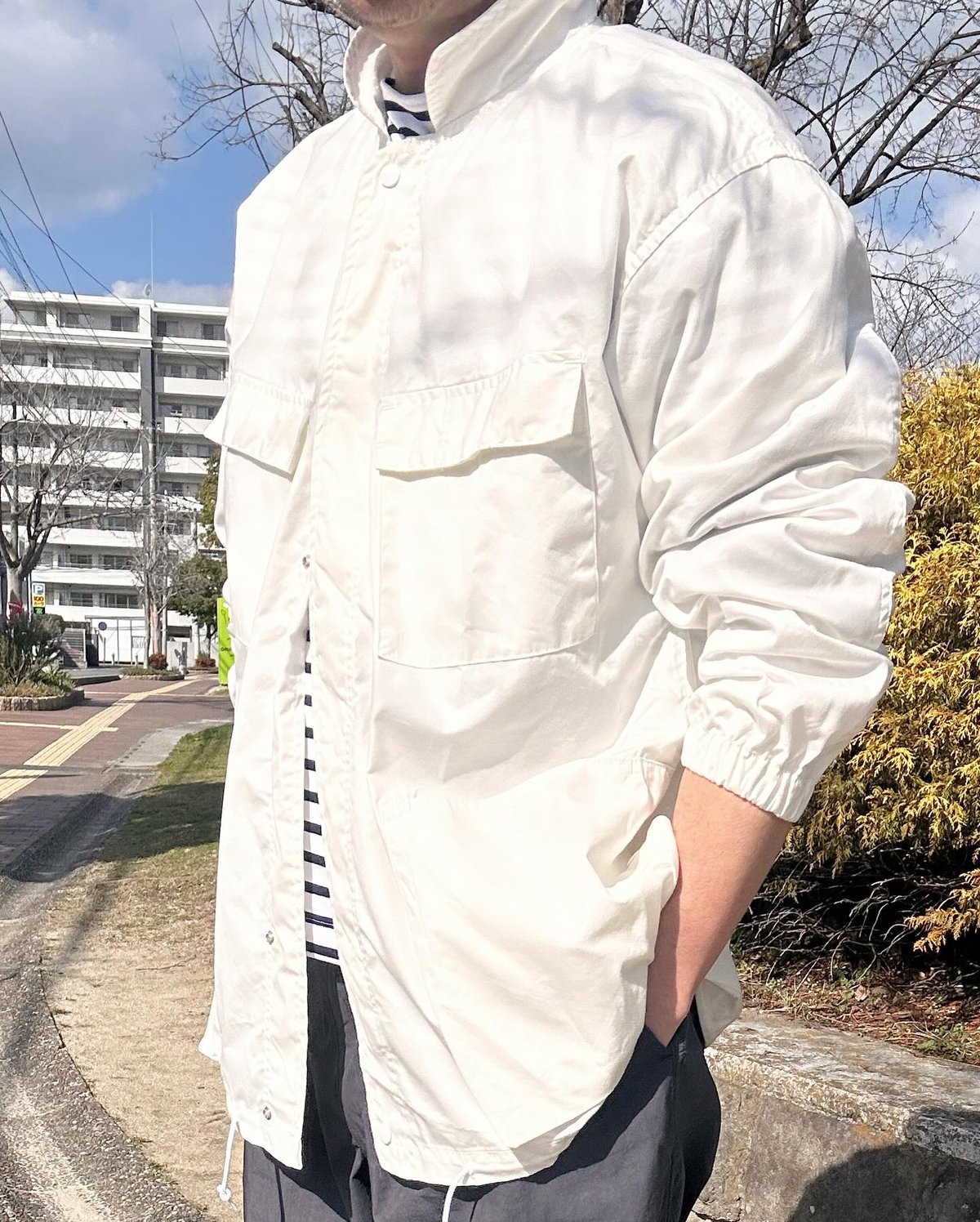 SASSAFRAS / DIGS CREW PROTECTIVE JACKET (WHITE)