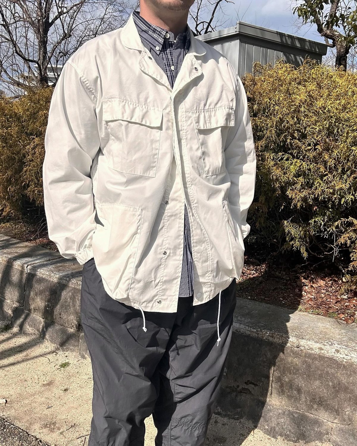 SASSAFRAS / DIGS CREW PROTECTIVE JACKET (WHITE)