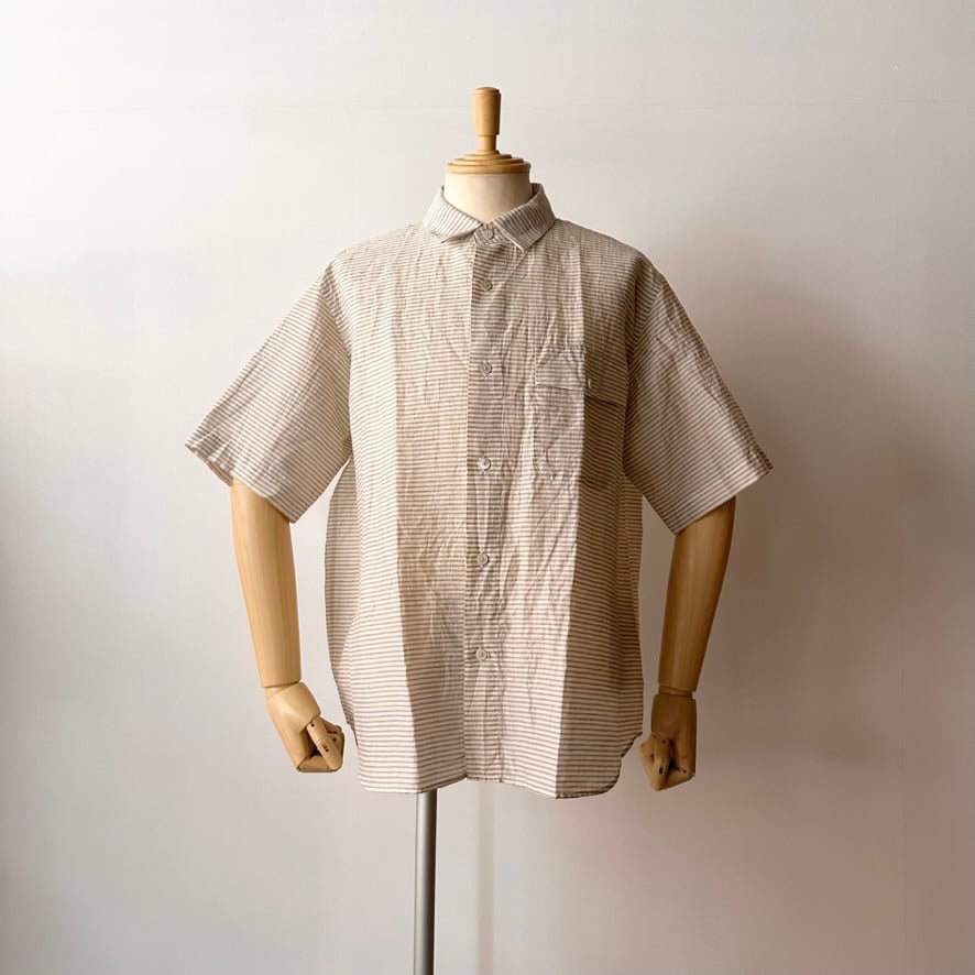 ✨日本製✨ ブルーナボイン 2XL ボーダーシャツ リネン ロンT プルオーバー ✨日本製✨ ブルーナボイン 2XL ボーダーシャツ リネン ロンT