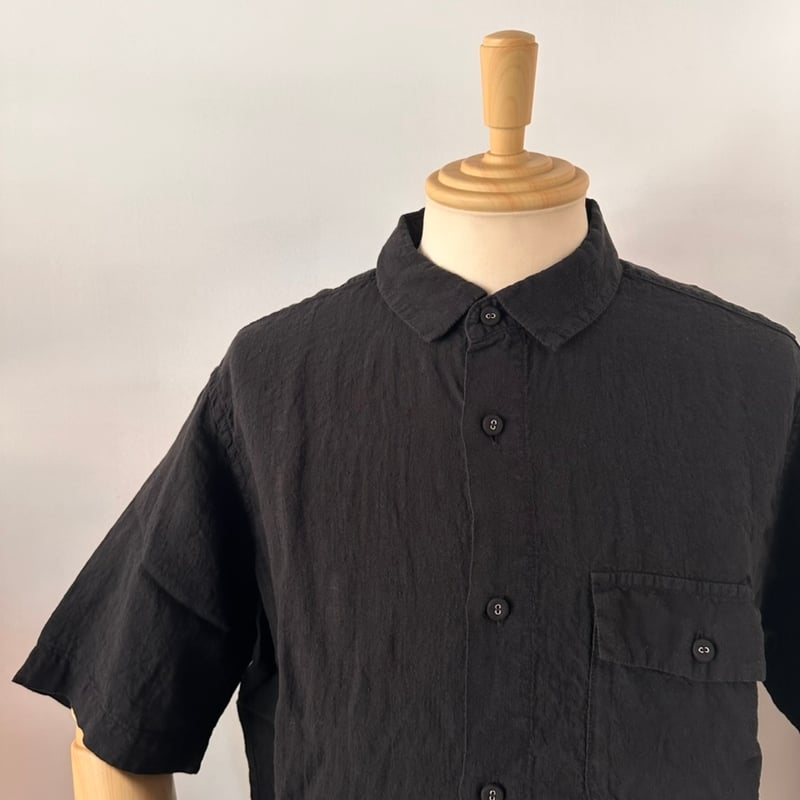 BRU NA BOINNE / グランパリネンシャツ (BLACK) | weaver