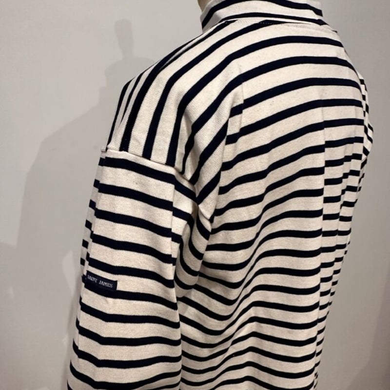 SAINT JAMES モックネックウェッソン( ECRU/MARINE) | weaver