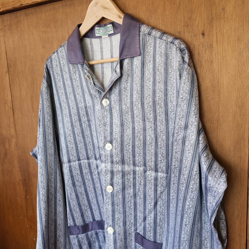 90s ユーロ サテンパジャマシャツ | halt used clothing