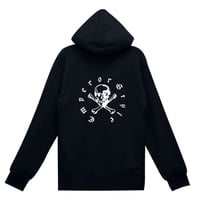 バックロゴパーカー黒.白