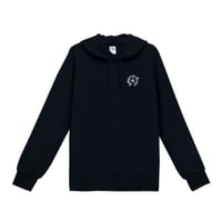 片面ロゴパーカー黒.白