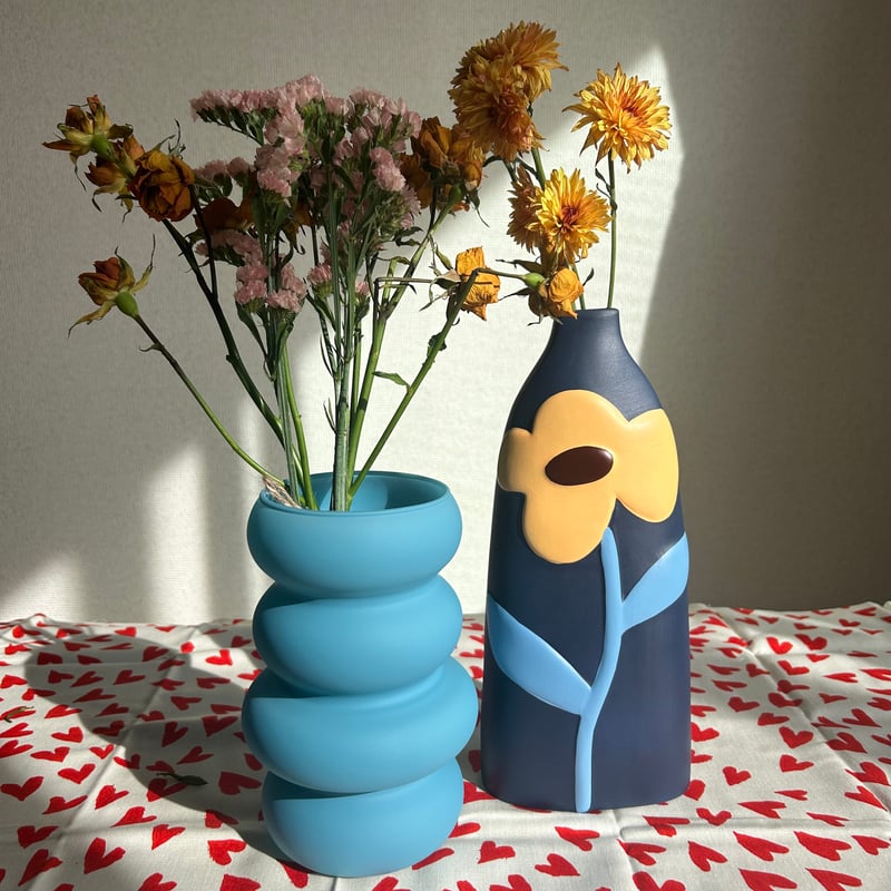 百合の花柄花瓶 flower vase | ZERONANA