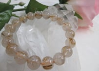 No.２０<ブレスレット>アンティークゴールドルチルクォーツ１１ｍｍ