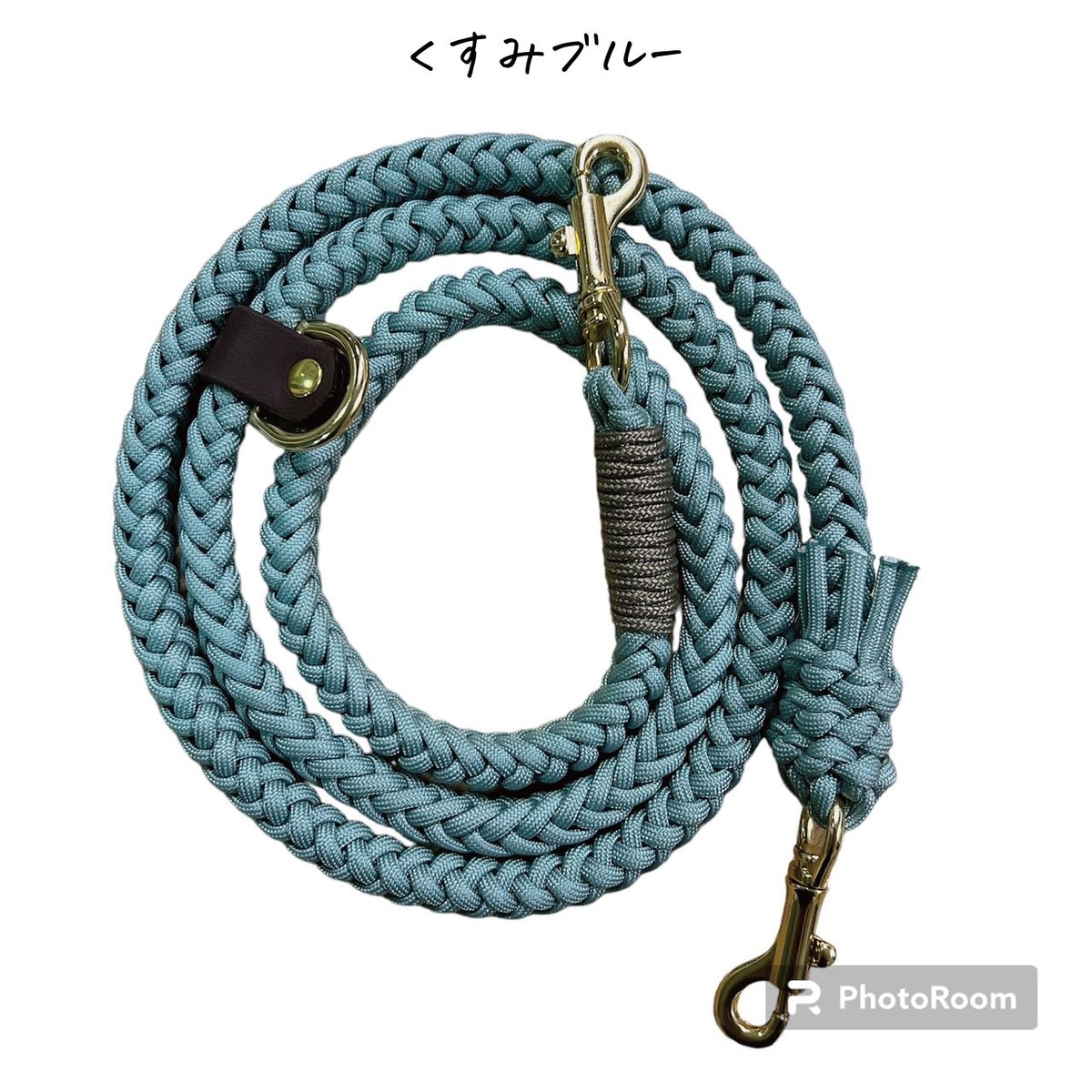 パラコードリード　パステルブルー　ブルー レオパード　№042 パラコードリード パステルブルー ブルー レオパード №042 パラコード