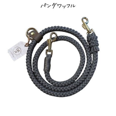 パラコードリード❥ブラウン×マスタードベージュホワイト お花3つ №038