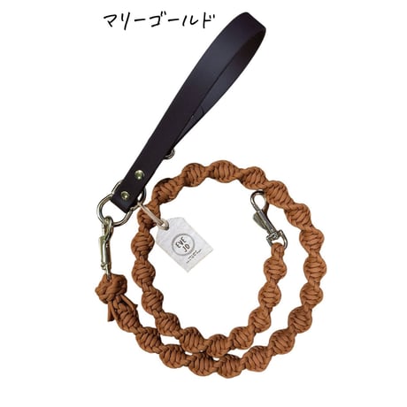 パラコードリード❥ブラウン×マスタードベージュホワイト　お花3つ　№038 51keqneTUsL._UF350,350_QL50_.jpg