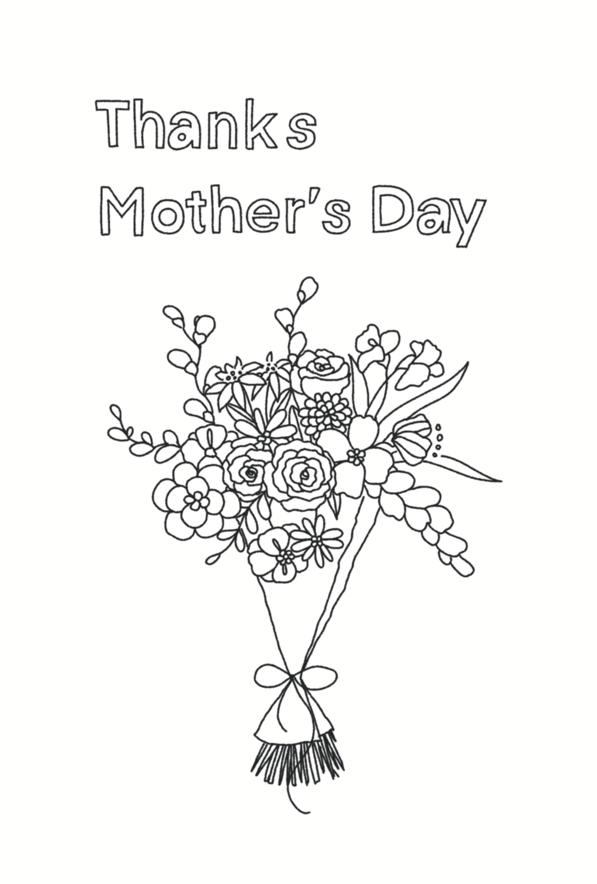 無料DL】母の日ポストカード モノクロ | カンダデザイン