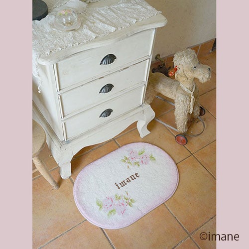 再入荷！ イマン ダイアナローズ ふわふわシャギーマット オーバル